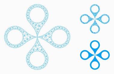 Harita Işaretçileri vektör Mesh tel çerçeve modeli ve üçgen mozaik simge