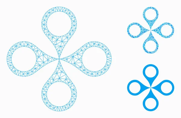 Harita Işaretçileri vektör Mesh tel çerçeve modeli ve üçgen mozaik simge