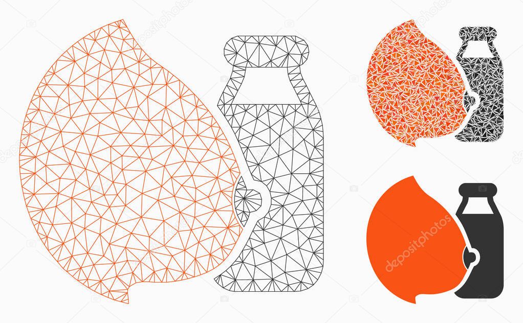 Mother Milk Vector Mesh Wire Frame Model and Triangle Mosaic Icon