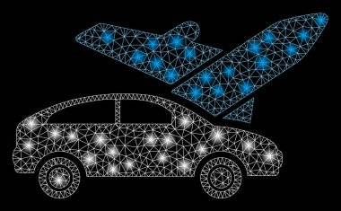 Işık lekeleri ile flare Mesh tel çerçeve taşımacılığı