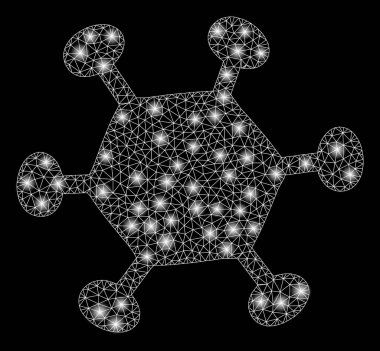 Parlak kafes tel çerçeve parazit Mikrobe flare Spotlar ile