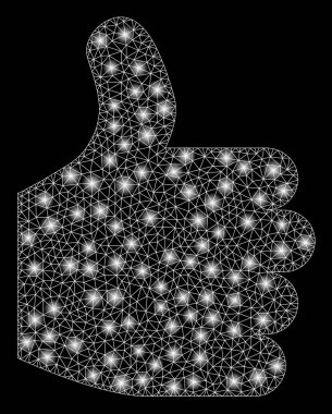 Flare Spotlar ile flare Mesh tel çerçeve başparmak yukarı