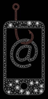 Parlak Mesh 2D Smartphone e-posta phishing Flash Spotlar ile