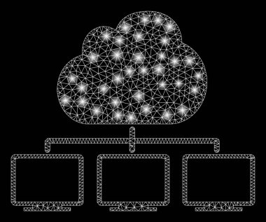 Flare Spotlar ile parlama Mesh karkas bulut ağ hiyerarşisi