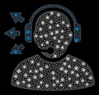 Parlak Mesh karkas operatör cevap konuşma ışık Spotlar ile