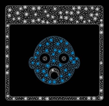 Parlayan Spotlar ile parlak mesh ağ yenidoğan baş takvim sayfası