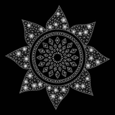 Flare Spotlar ile parlama Mesh 2D ayçiçeği çiçeği