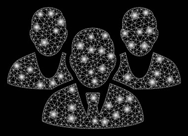 Flare Spotlar ile parlayan Mesh karkas personel