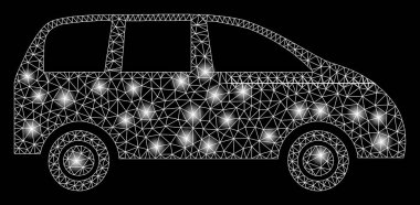 Flare Spotlar ile flare Mesh tel çerçeve minivan