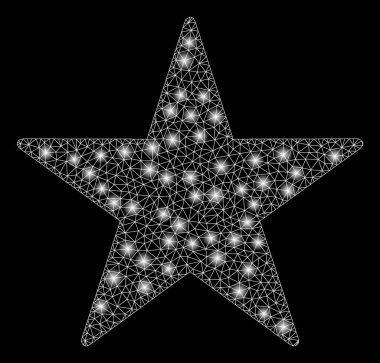 Flash Spotlar ile parlak mesh ağ yıldızı