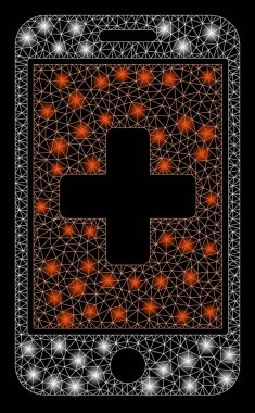 Flare Spotlar ile parlak mesh ağ mobil tıp