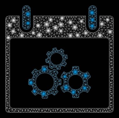 Flare kafes tel çerçeve mekaniği Gears takvim gün flare Spotlar ile