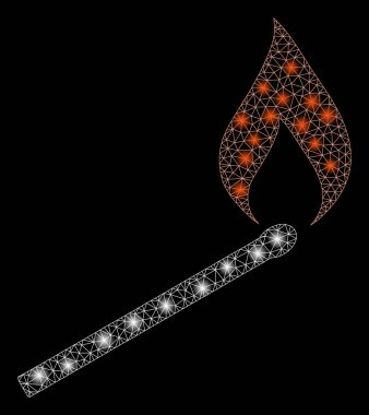 Flash Spotlar ile parlak mesh ağ maç ateşleme