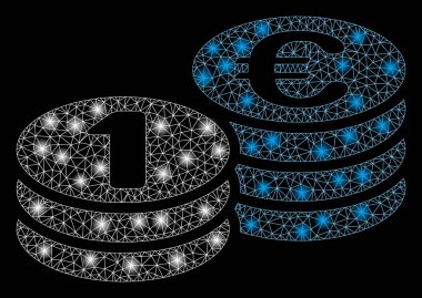 Flare kafes tel çerçeve flare Spotlar ile bir Euro sikke