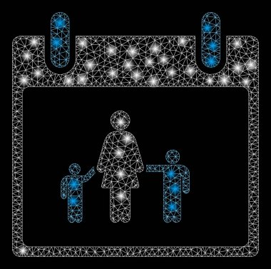 Parlama Spotlar ile parlayan Mesh 2D anne takvim günü