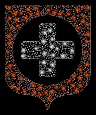 Işık Spotlar ile parlak Mesh tel çerçeve tıbbi kalkan