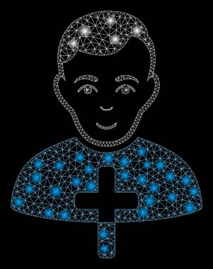 Işık Spotlar ile parlak Mesh 2D Ortodoks Priest