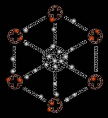 Işık Spotlar ile parlayan mesh ağ tıbbi ağ