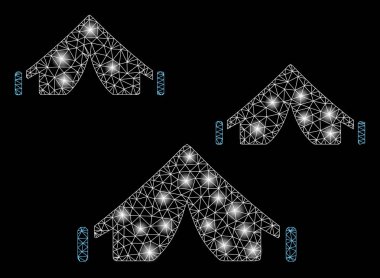 Flare kafes tel çerçeve çadır kampı flare Spotlar ile