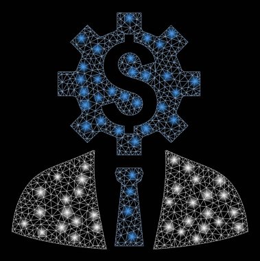 Flare Spotlar ile flare Mesh tel çerçeve ofis Işçisi