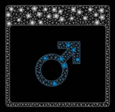 Flare kafes ağ Mars erkek sembol takvim sayfa flare Spotlar ile