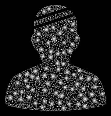 Flare Spotlar ile parlak mesh ağ hasta