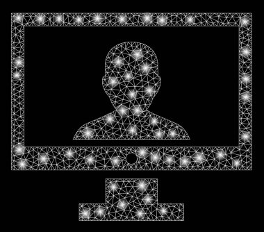 Flare Spotlar ile flare Mesh tel çerçeve video Blogger PC