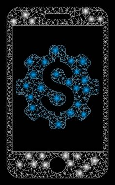 Flare Spotlar ile flare Mesh tel çerçeve mobil banka kurulumu