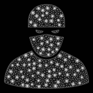 Flare Spotlar ile flare Mesh tel çerçeve Ninja