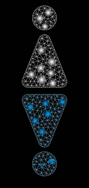 플레어 메쉬 와이어 프레임 화장실 기호 플레어 반점 — 스톡 벡터