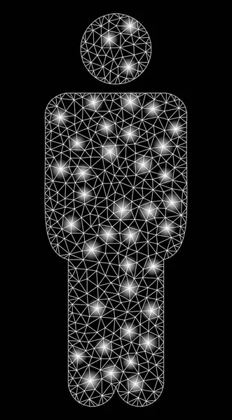 Flare Mesh Carcass Man with Flare Spots — Vector de stoc