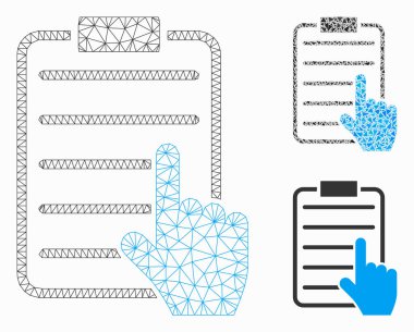 Sayfa Öğeleri Vektör Örgü Karkas Modeli ve Üçgen Mozaik Simgesi seçin
