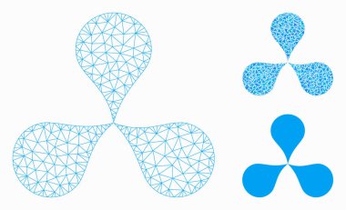 Harita İşaretçileri Vektör Örgü Karkas Modeli ve Üçgen Mozaik Simgesi