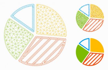 Pasta Grafiği Vektör Örgü Karkas Modeli ve Üçgen Mozaik Simgesi