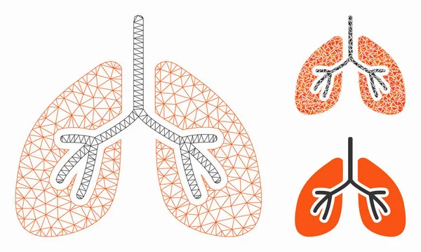 Lungs Vector Mesh 2D Modelo y Triángulo Mosaico Icono — Archivo Imágenes Vectoriales