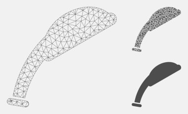 Duş baş vektör Mesh tel çerçeve model ve üçgen mozaik simge