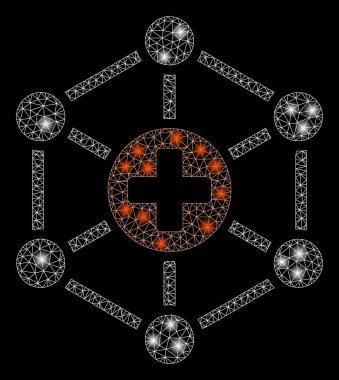 Işık Lekeleri ile Parlak Örgü Karkas Tıbbi Ağ