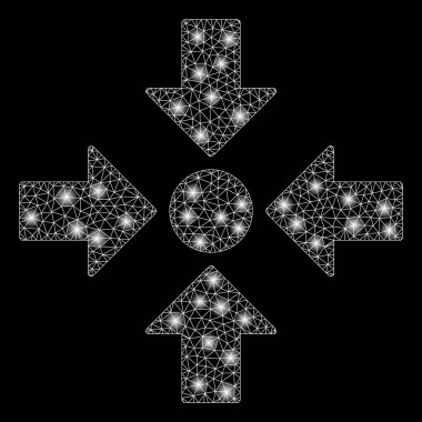 Parlama Noktaları ile Parlak Örgü Tel Çerçeve Buluşma Noktası