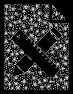 Flare Mesh Ağ Kalem ve Cetvel Sayfa Parlama Noktalar ile