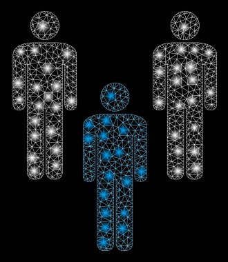 Işık Lekeleri ile Parlak Örgü Karkas İnsanlar Toplum