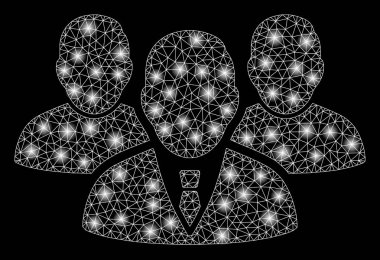 Flare Örgü Tel Çerçeve İnsanlar Grubu Flare Spotlar ile