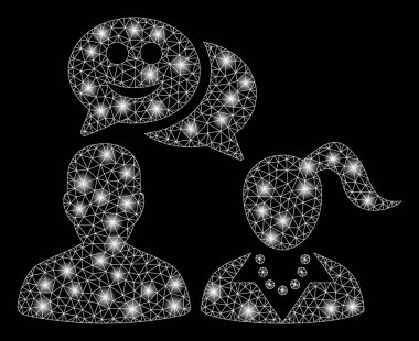 Flare Örgü Tel Çerçeve İnsanlar Flare Spotlar ile Mutlu Sohbet