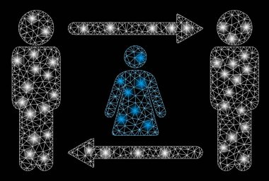 Işık Lekeleri ile Flare Örgü Tel Çerçeve Kişiler Kadın Değişimi