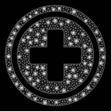 Flash Spotlar ile Parlayan Örgü Ağ Eczane Çapraz