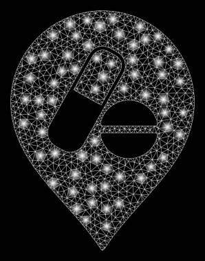 Parlama Noktalar ile Parlak Örgü Karkas Eczane Marker