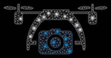 Flash Spotlu Parlak Örgü Karkas Fotoğraf Drone