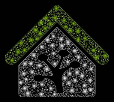 Işık Lekeleri ile Flare Örgü Karkas Bitki Glasshouse