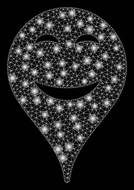 Flare Örgü Tel Çerçeve Zevk Smiley Harita Marker Flare Noktalar ile