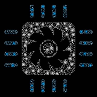 Işık Noktalar ile Flare Örgü Karkas İşlemci Soğutucu