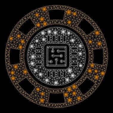 Parlama Noktalar ile Parlayan Örgü Ağ İşlemci Casino Chip